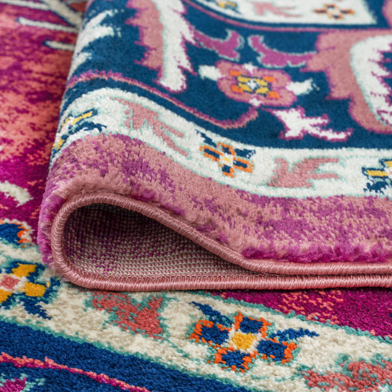 Bungalow Rose Depew Performance Purple/Gold/Blue Rug & Reviews Wayfair